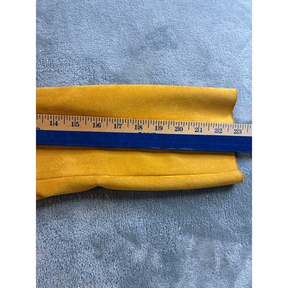 THML Anthropologie  Womens Med Mustard Yellow Faux Suede Duster Coat Open Front - Picture 16 of 16